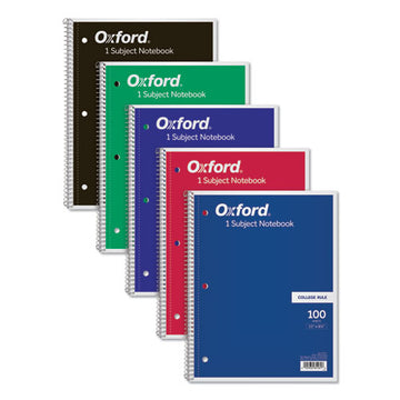Oxford™ Coil-lock Wirebound Notebooks, 3-hole Punched, 1 Subject, Medium-college Rule, Randomly Assorted Covers, 10.5 X 8, 70 Sheets freeshipping - TVN Wholesale